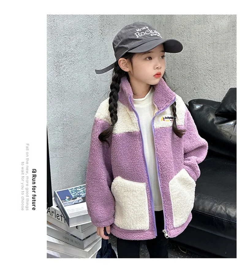 Kinder Lammwolle Mäntel Jungen Mädchen Plus Samt Warme Oberbekleidung Herbst Winter Jacken Kinder Oberbekleidung Mode Mäntel 3-12 Jahre – Detail 12