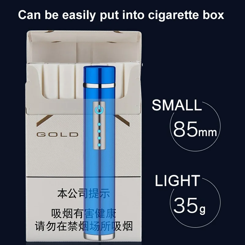 Mini Electronic Dual Arc Lighter USB Metal Rechargeable Windproof Flameless Splash Proof Plasma Lighter