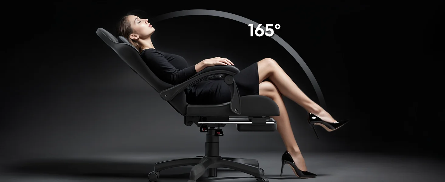 ergonomic gaming chair with footrset reclining
