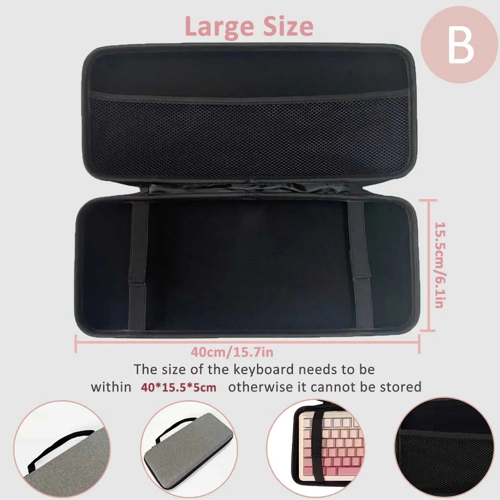 Dustproof Grey Black Protective Mechanical Keyboard Storage Bag