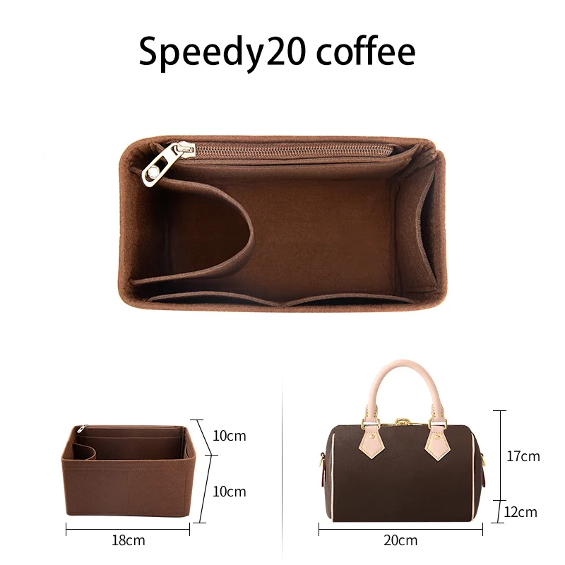 WUTA Felt Insert Bag Organizer For LV Speedy 20 25 30 35 Flap Handbag Inner Bag Makeup Travel Purse Storage Tote Bag Accessories Best Sellers In Luggage, Bags