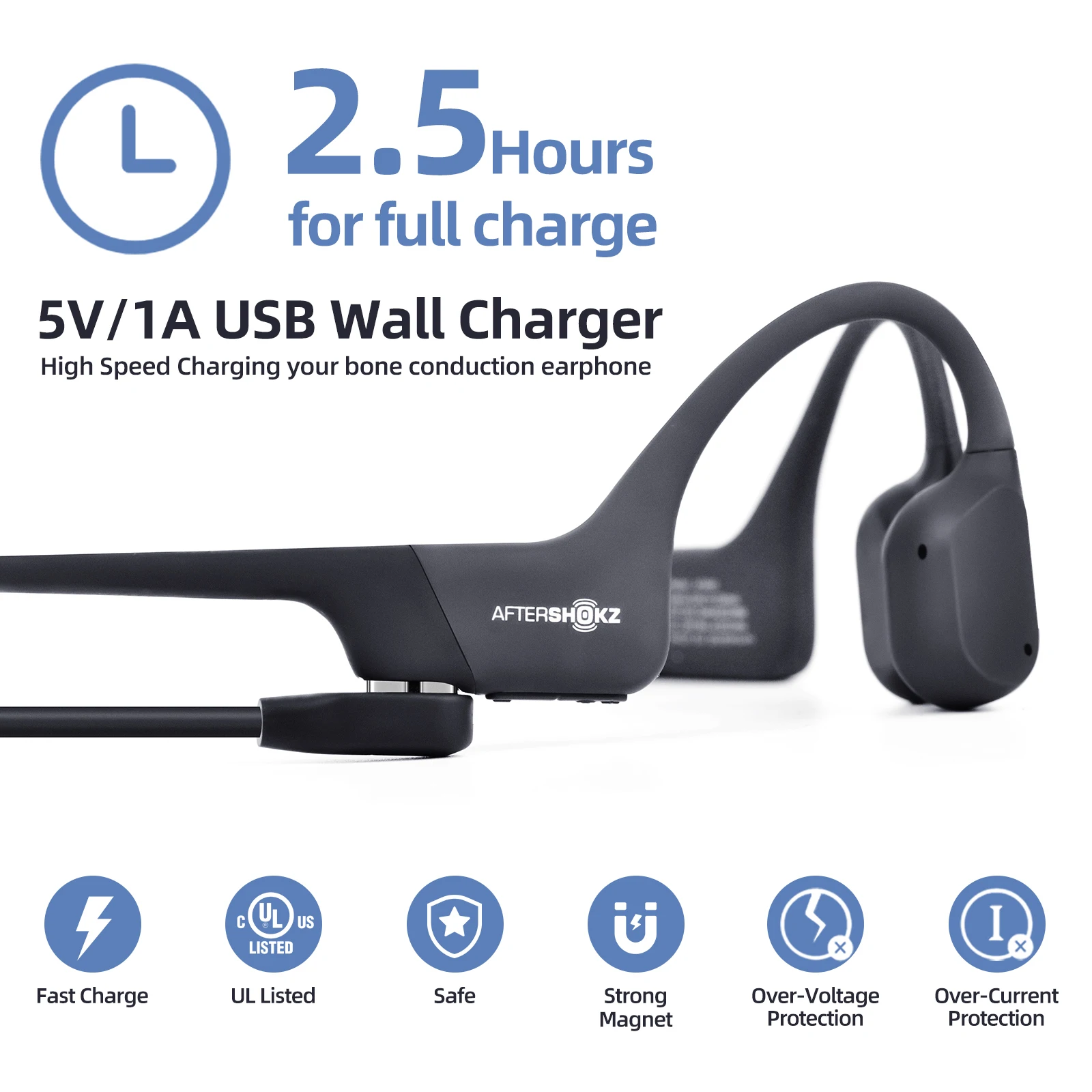 For After Shokz Aeropex AS800 AS803 Headphone Magnetic USB Charging Cable  Bone Conduction Headphone USB Charger 1M 1.8M