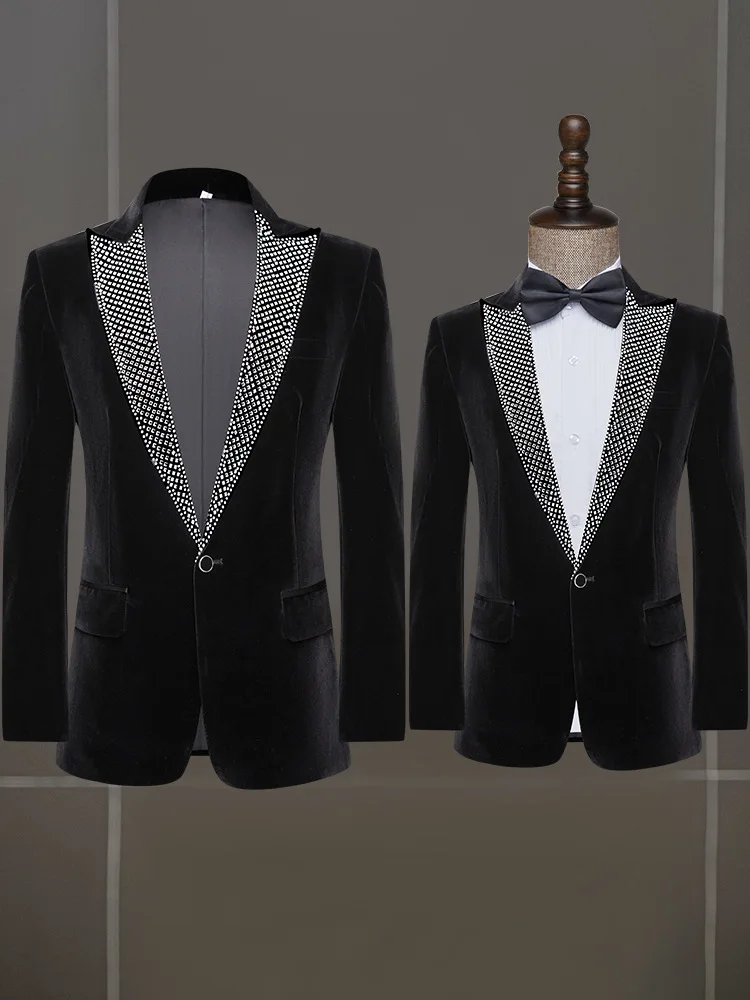 Traje informal de negocios para hombre, Blazer ajustado de una sola fila con un solo botón, abrigo de fiesta de boda, Blazer de oficina