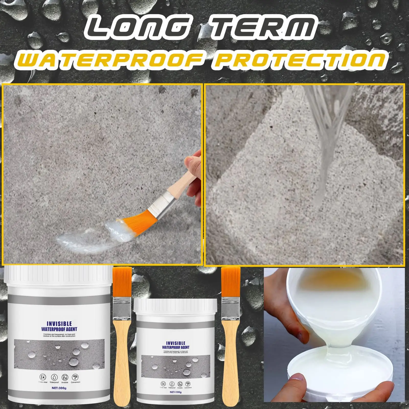 1-5Pcs 300g Glue Repair Waterproof Coating Sealant Agent Transparent Invisible Paste Glue With Brush Adhesive Repair Home Roof