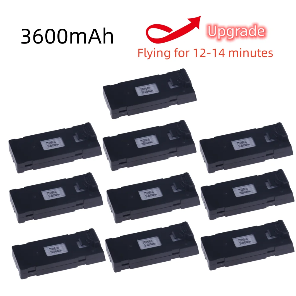 

3.7V 3600Mah Battery For E88 E88PRO E88MAX E525 E99 E99PRO P1 P5PRO K3 S1 P8 Battery Mini Uav Drone Battery Special Rc Parts