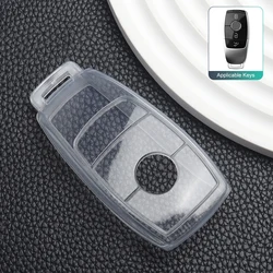 Luxurious TPU Car Key Case for Mercedes Benz - Elegant Car Accessory (Transparent)