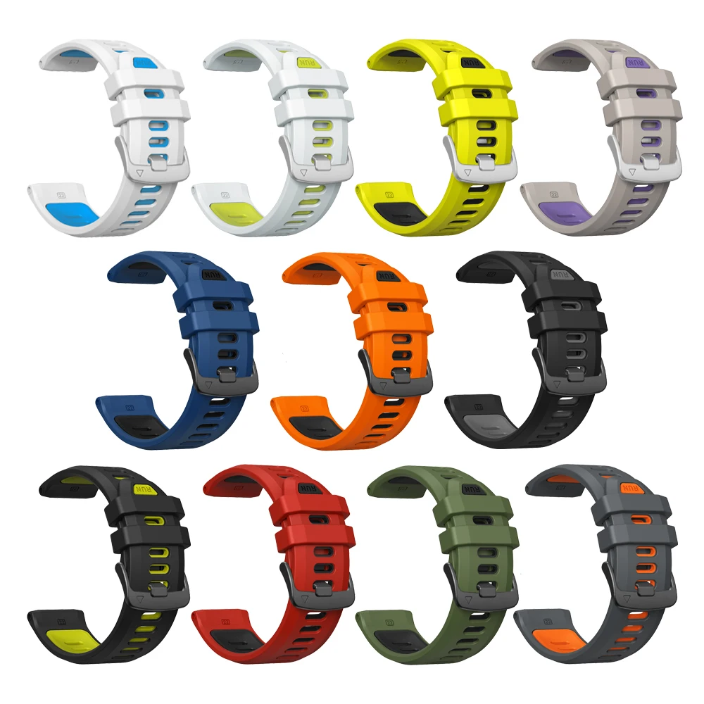 Sport Silicone Strap, 22mm - Versatile Watch Band and Wristband Bracelet