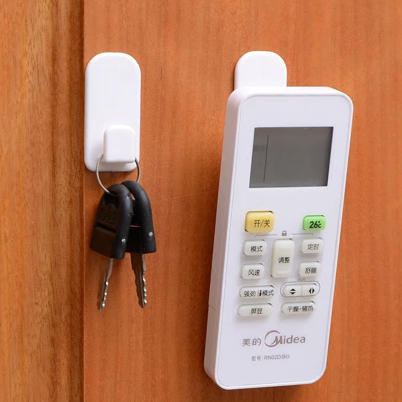 TV Air Conditioner Remote Sticky Hooks Door Holder Hanger Hooks for Clothes Hangers Key Purse Organization Storage