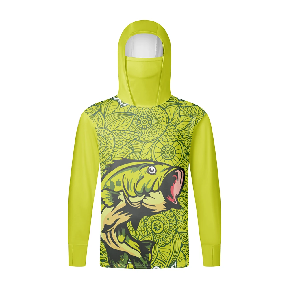 Description Picture 5 of itemMen's Sport T-shirt mask Hoodie Sportwear UPF 50+ UV Sun Protection Long Sleeve Outdoor Fishing Running Hooded Shirt