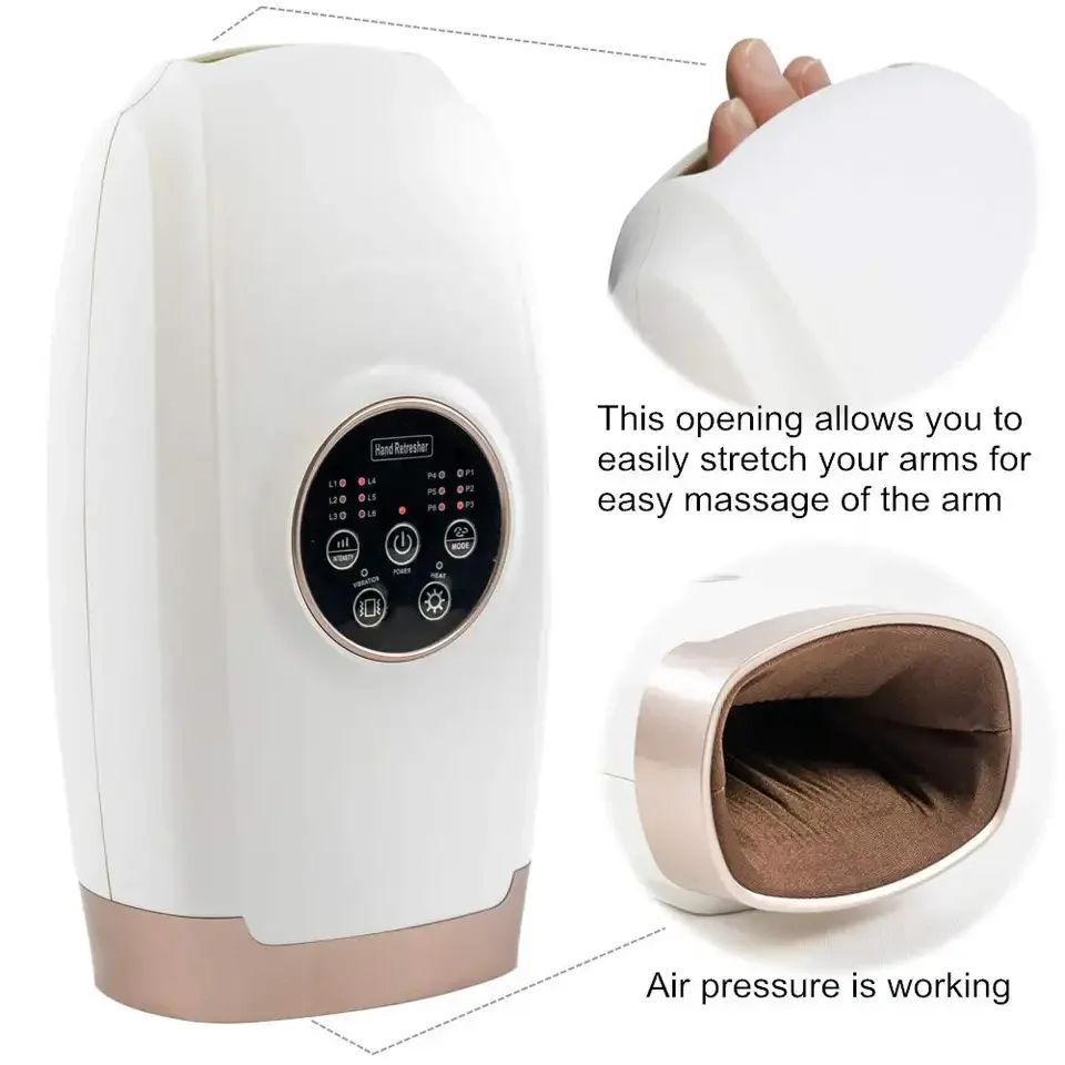 Wireless Electric Hand Massager with Heating Air Compression 6 Levels Pressure for Hands Arthritis Pain Relief Finger Numbness 2