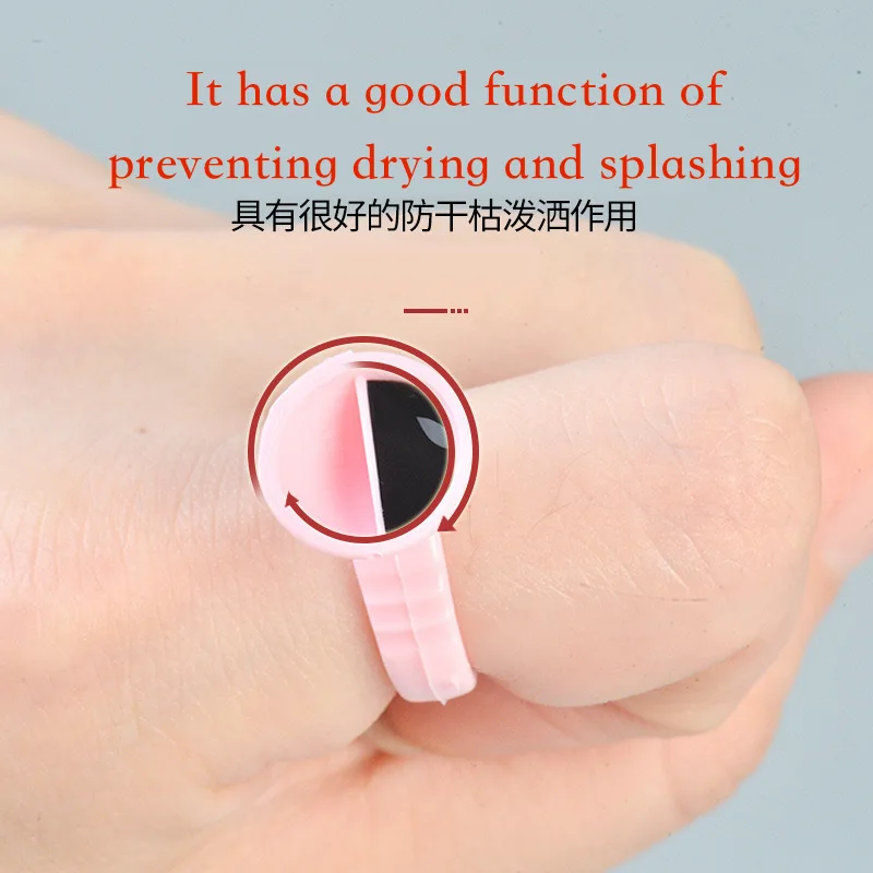 100개 일회용 글루 링 실리콘 접착컵 속눈썹 연장 및 타투 색소 살롱용 링 컵 홀더