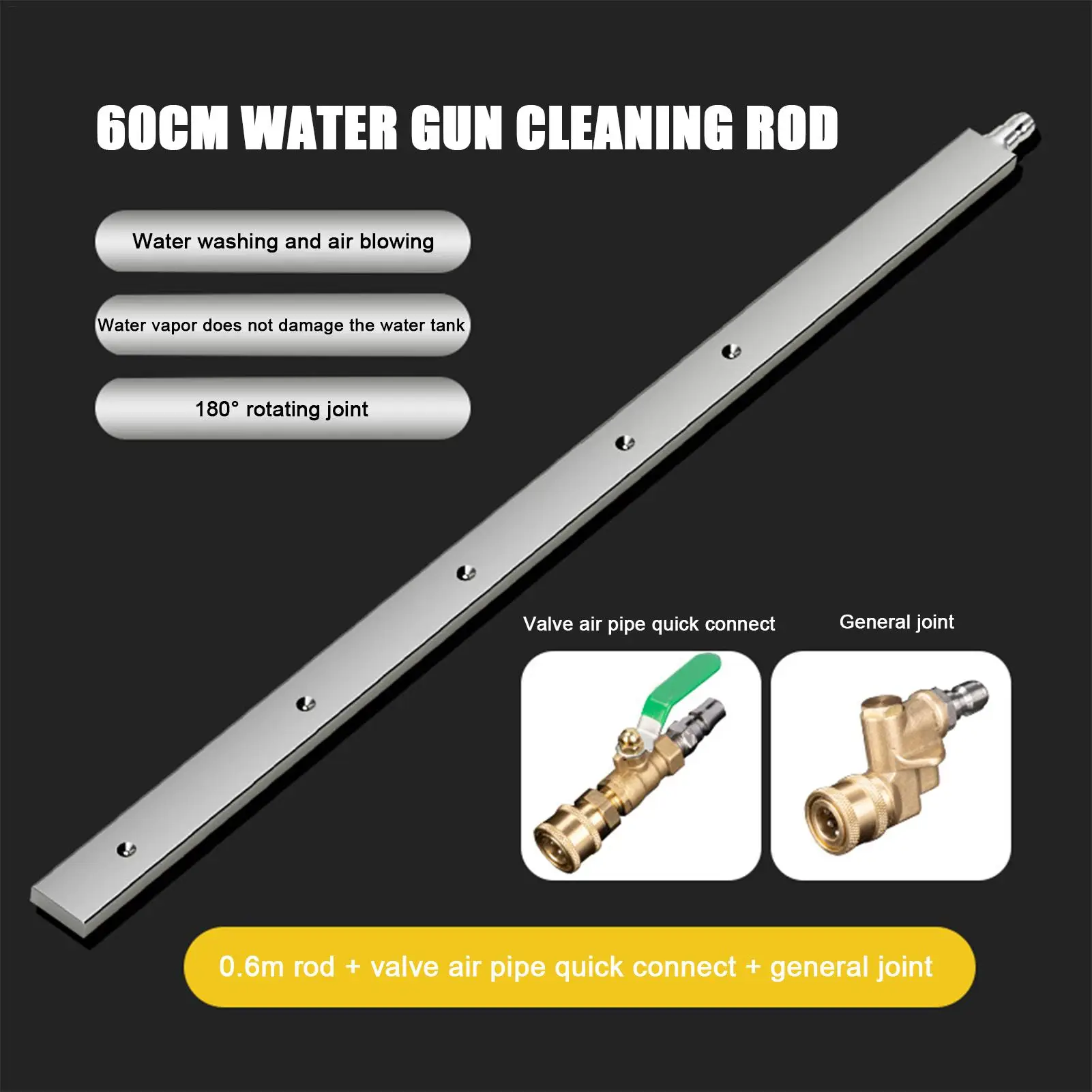 Car Radiator Cleaning Wand Heavy-Duty Cleaning Wand High-Pressure 24Inch Stainless Steel Portable Cleaner for Truck Gutter
