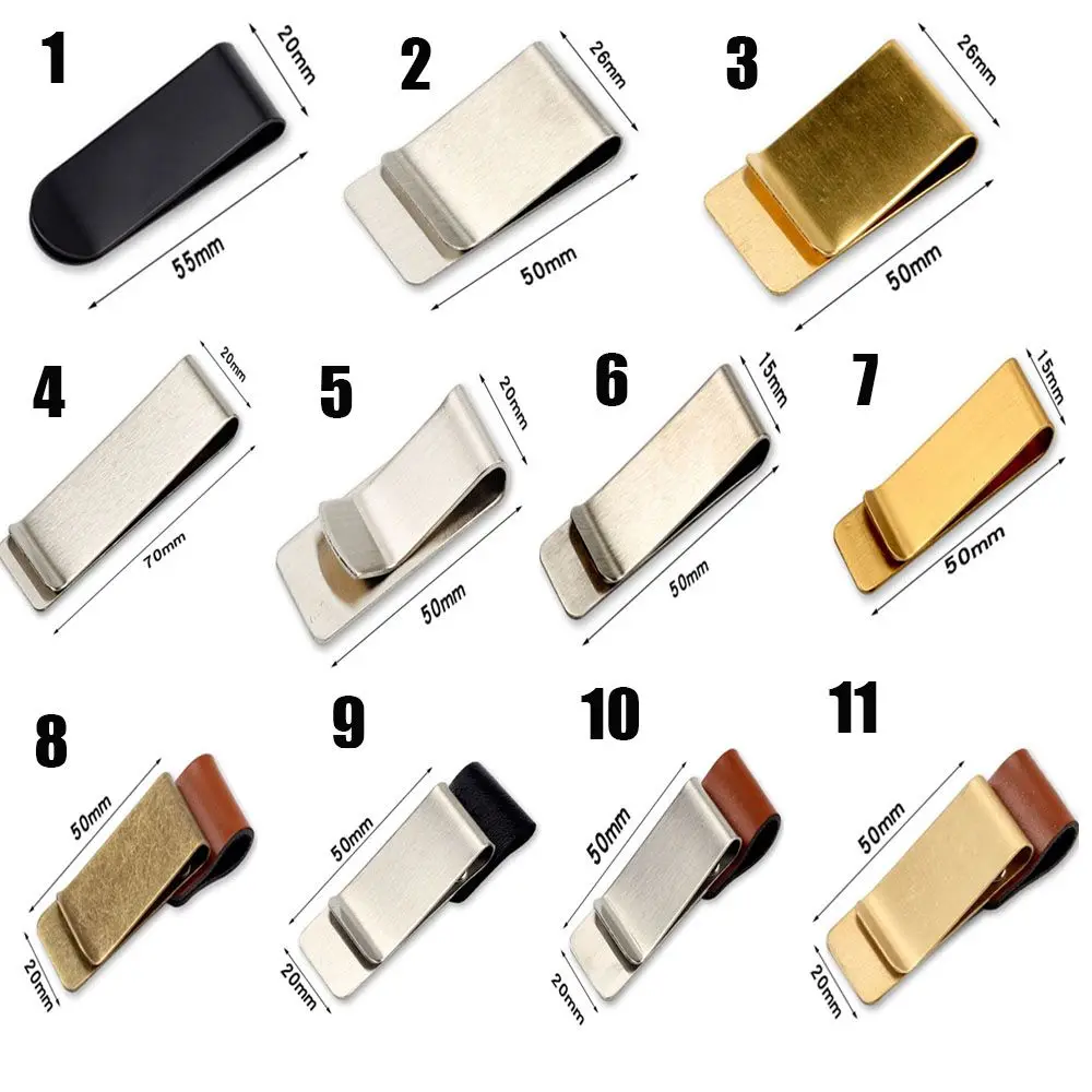 Stationery Convenient Portable Brass Pen Folder Handmade Leather Notebook Holder Stainless Steel Clips pen holder desk organizer pen and brush holder desk storage rack pen loop pen clip