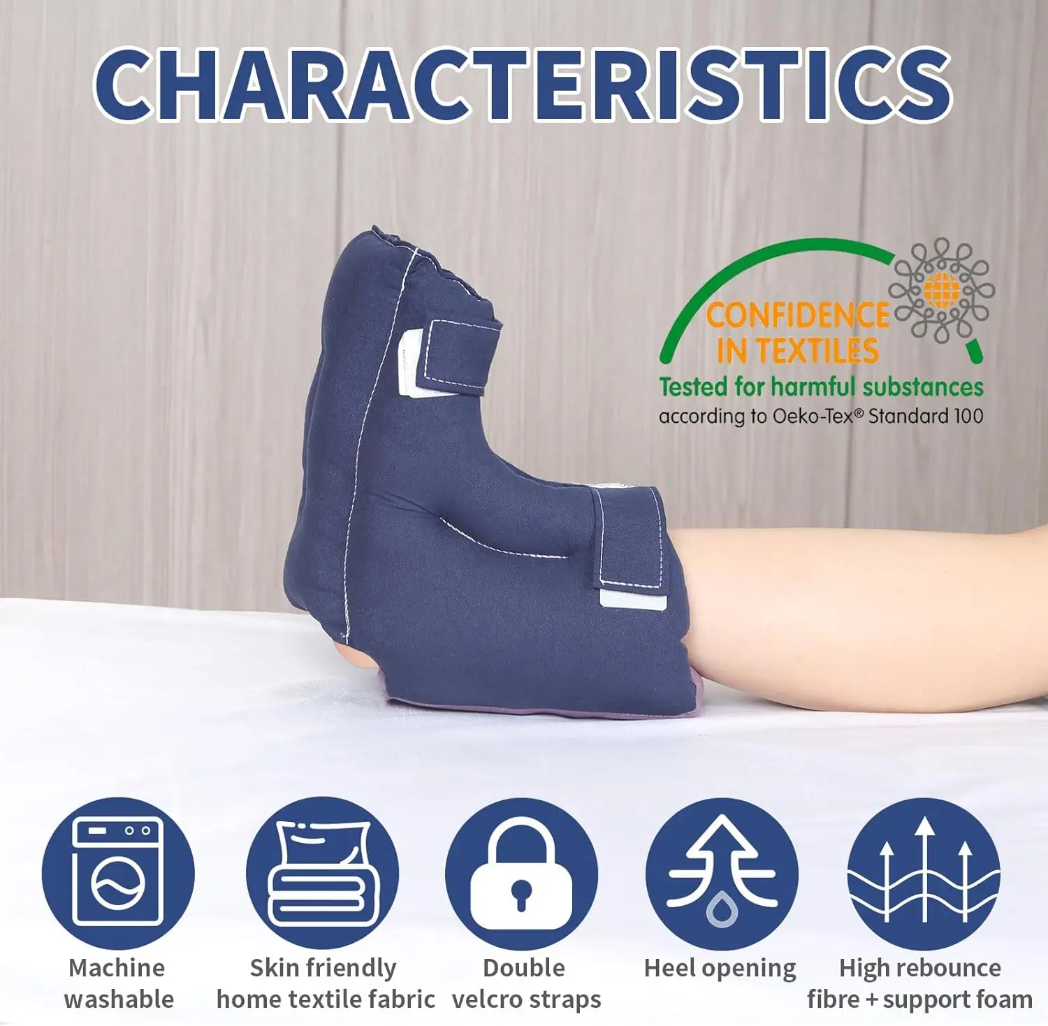 وسادة واقية للكعب لتخفيف الضغط ومنع التقرحات - وسادة قابلة للغسل لآلام القدمين للمسنين والأطفال النحيلين والمرضى