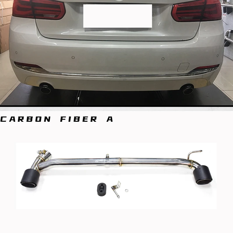 Exhaust muffler tip exhaust trim pipe Double carbon fiber 304 stainless steel exhaust tailpipe For BMW F30 F31 320i 318i 3 Series 2013-F32 420i 418i muffler tip