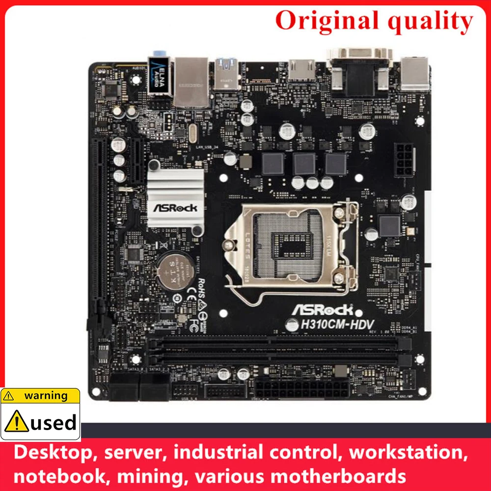 

Used For ASROCK H310CM-HDV Motherboards LGA 1151 DDR4 32GB M-ATX For Intel H310 Desktop Mainboard SATA III USB3.0