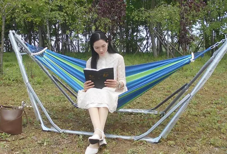 Camping Hammock Outdoor Hammock Swing Hammock Swing Chair Outdoor swing hammock frame Foldable portable field campers home anti-roll canvas mesh bed can be customized