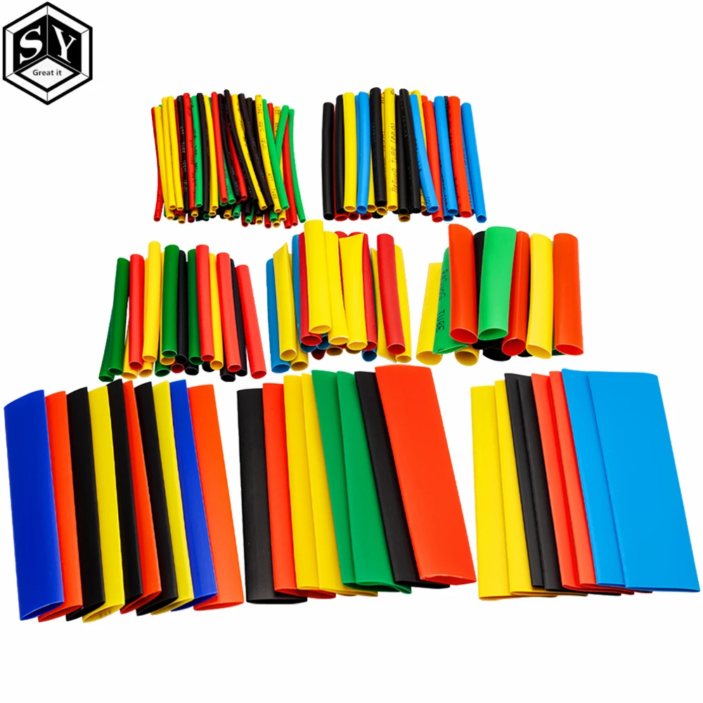Heat Shrink Tubing 127PCS 164PCS 328PCS Car Electrical Cable Tube kits Heat Shrink Tube Tubing Wrap Sleeve Assorted 8 Sizes Mixed Color