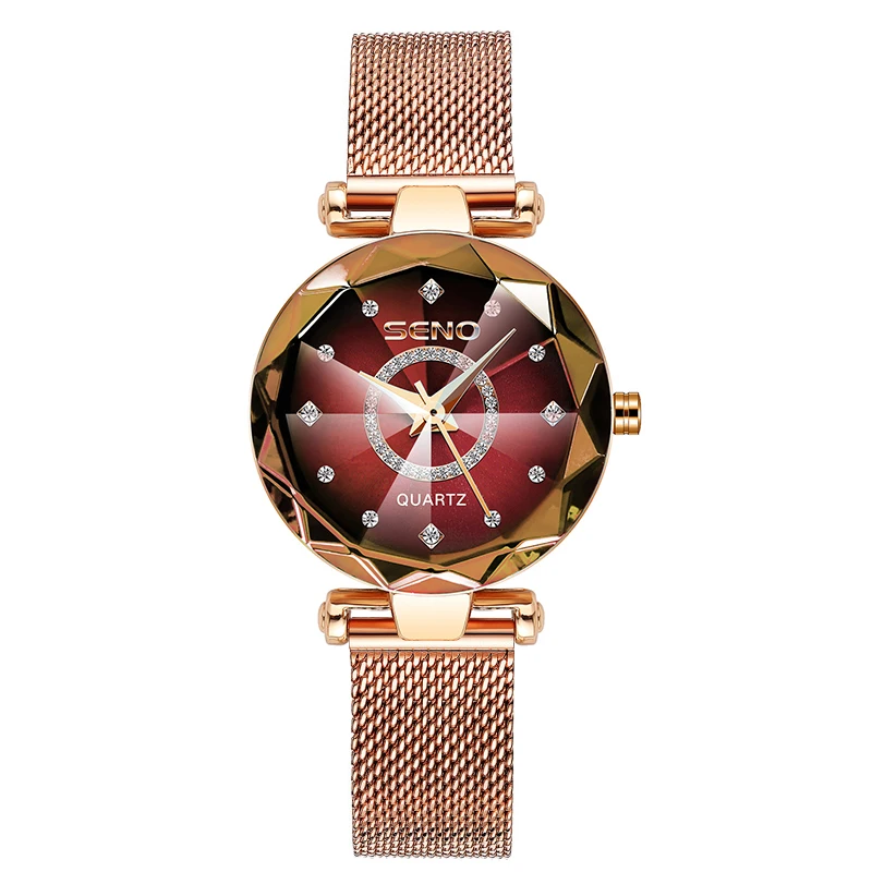 Elegant Rose Gold Crystal Women's Bracelet Watch