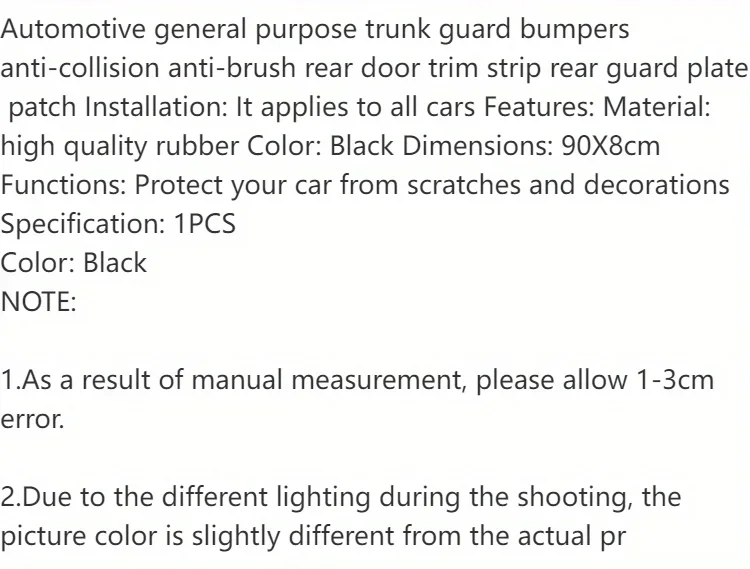 1 stücke Universal Auto Stamm Tür-Schwellen Platte Schutz Hinten Stoßstange Schutz Gummi Form in gs Pad Trim Abdeckung Streifen auto Zubehör – Detail 1