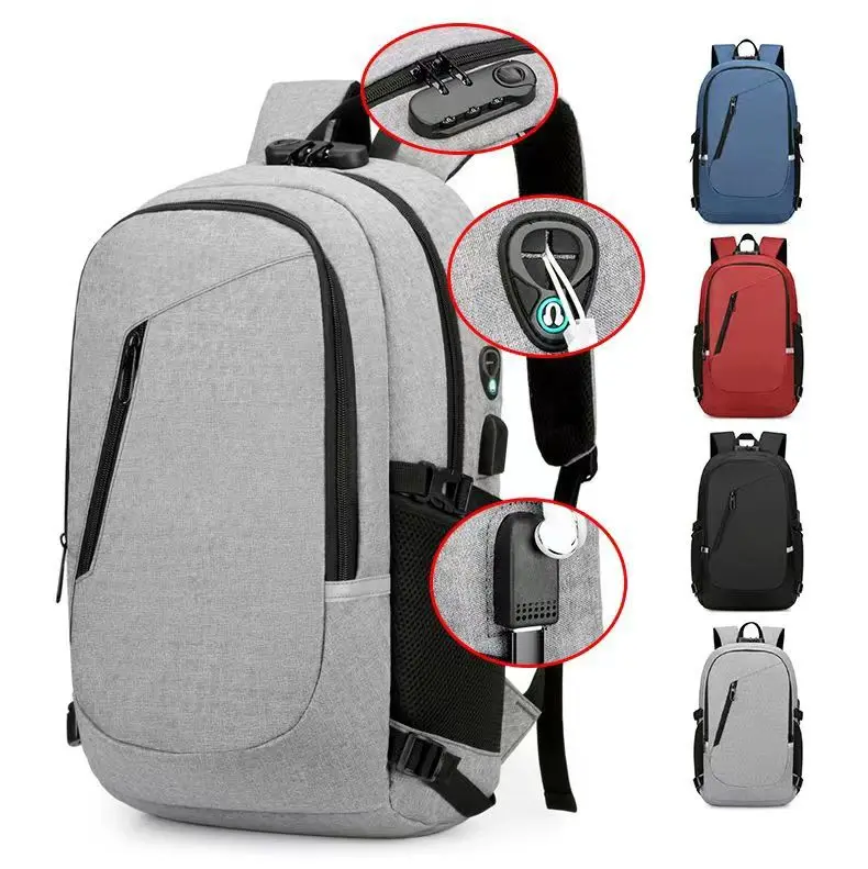 

Men Laptop Backpacks Waterproof Notebook Bag USB Schoolbag Sports Travel School Bag Pack For Male With Anti theft password lock