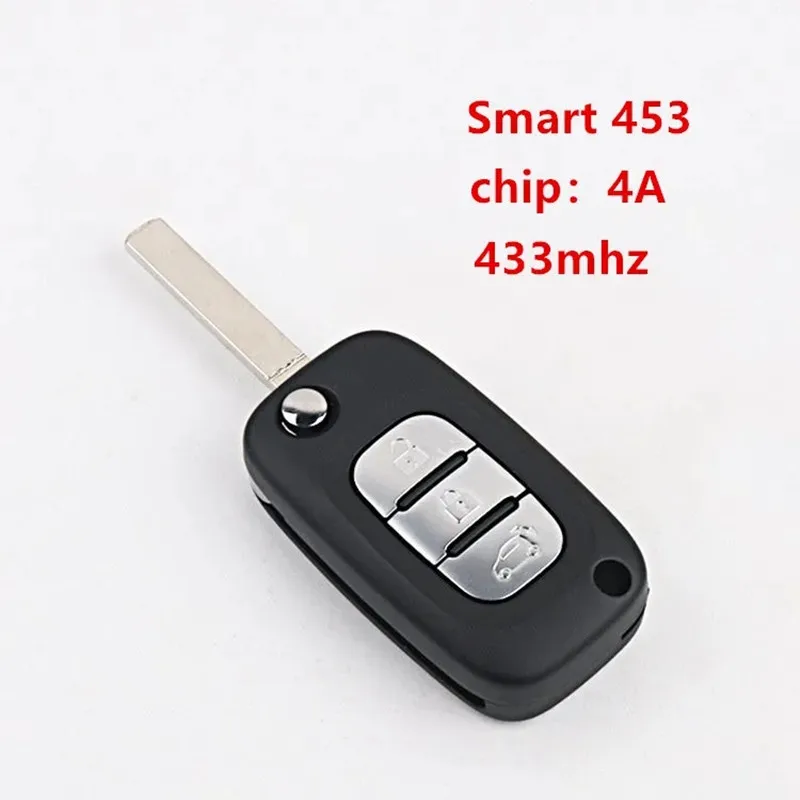 

3 Button Remote Key 433Mhz 4A Chip for Mercedes Benz Smart Fortwo 453 Forfour 2015 2016 2017