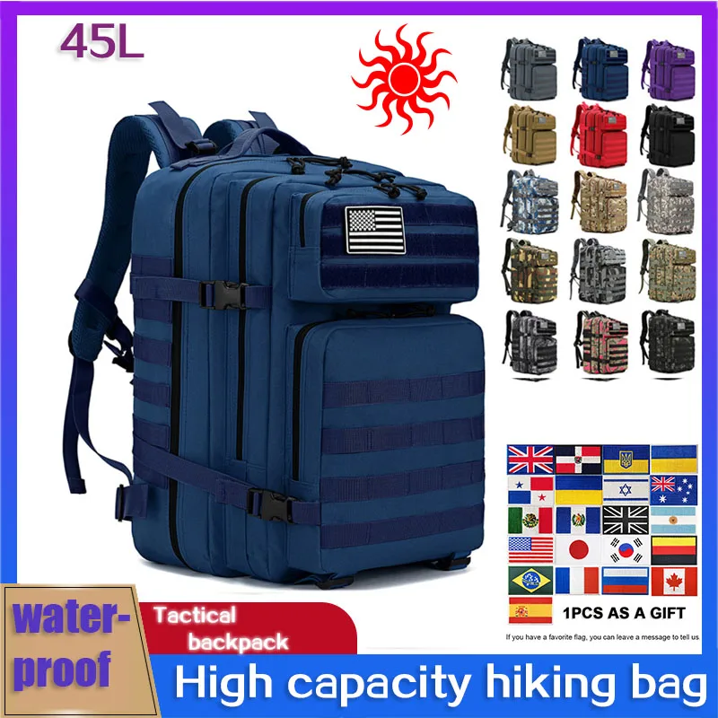 

Camping Hunting Military Backpack 30L/45L Tactical Rucksack 3P Army Molle Assault Bag Travel Hiking Waterproof Men Women Bags