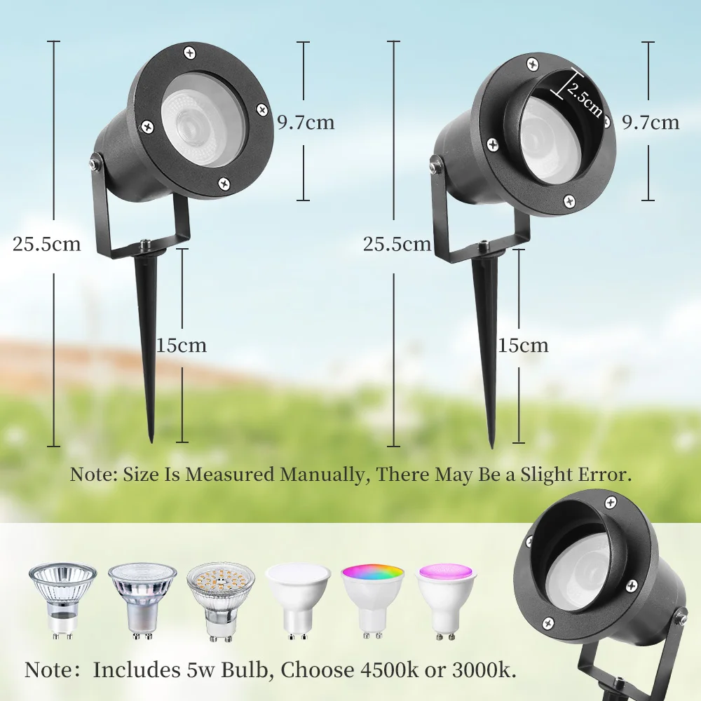 LED Garden Light Waterproof IP65 Outdoor LED Lawn Lamp Replace GU10 Bulb Pathway Lamp Landscape Patio Garden Spotlight
