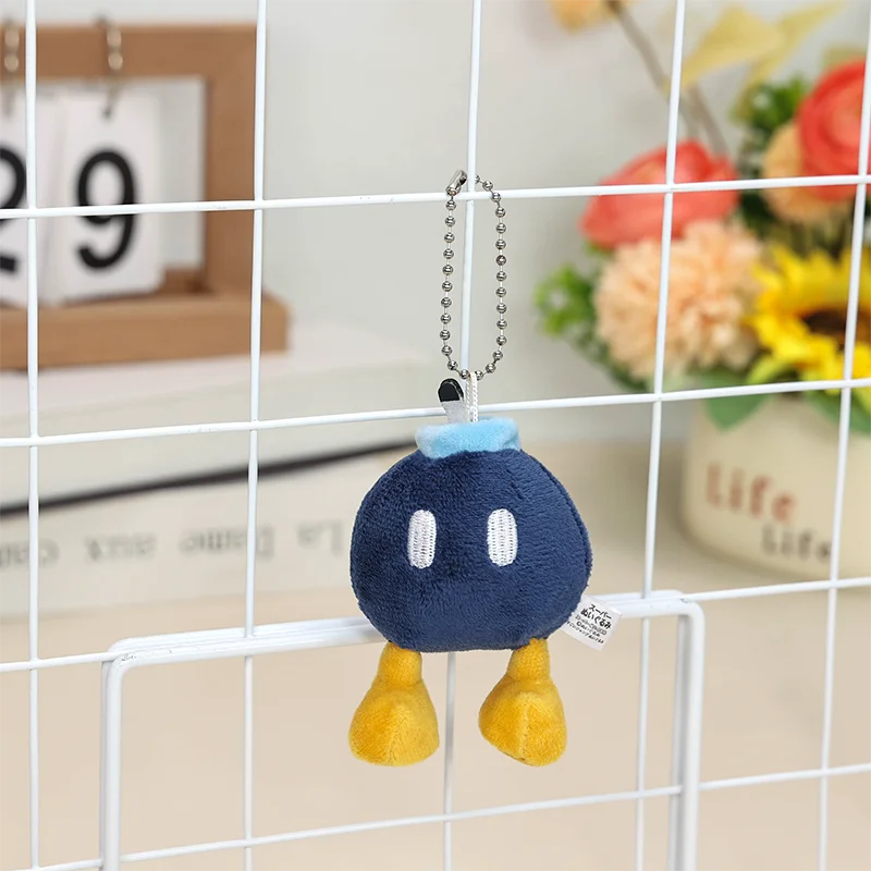 Juguete de peluche colgante Super Mario Wonder World Bob-omb Bomb de 3", muñeco de peluche con amuleto de juego de dibujos animados Odyssey, adorno colgante de animal de peluche