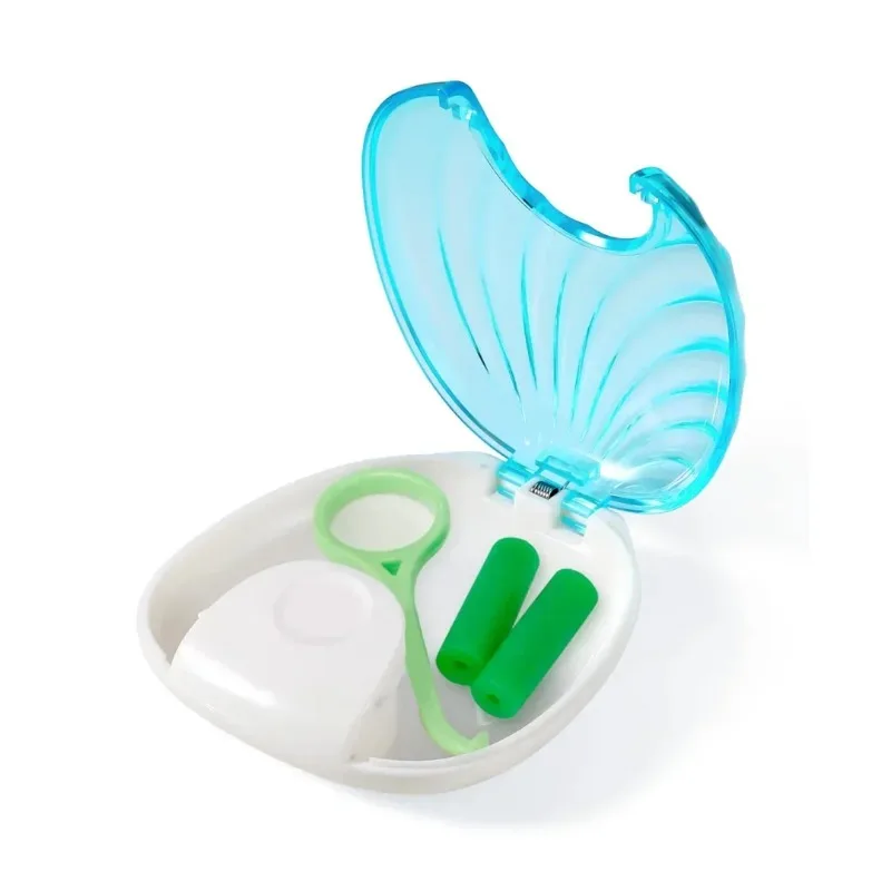 Dental Denture Storage box with 1 Brace Extractor and 2 Chewies Set Dental Retainer Case Orthodontic Mouthguard Container Box