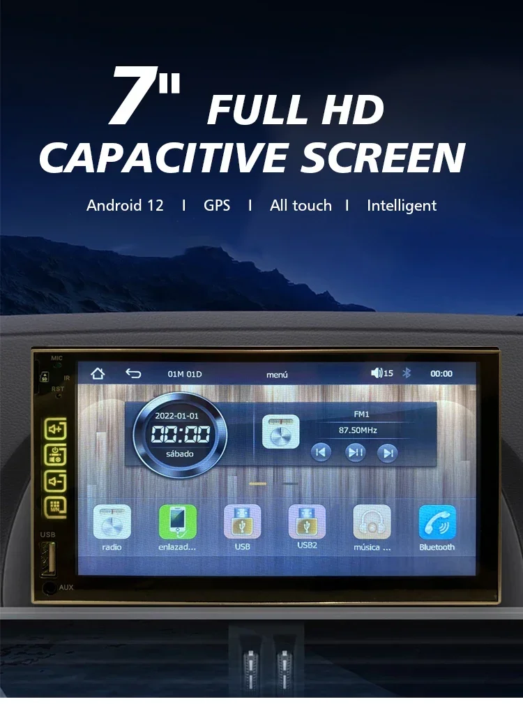 7 Inch Universal Car Multimedia Player Mp5 2Din Car Radio Stereo Android Dvd Player With Usb BT FM