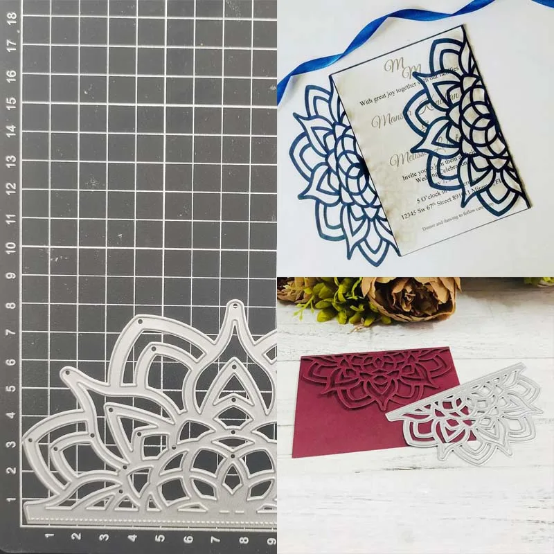

Lace Wedding Greeting Card Metal Cutting Dies Stencil Scrapbook Diy Album Stamp Paper Card Embossing Decor Craft Knife Mould