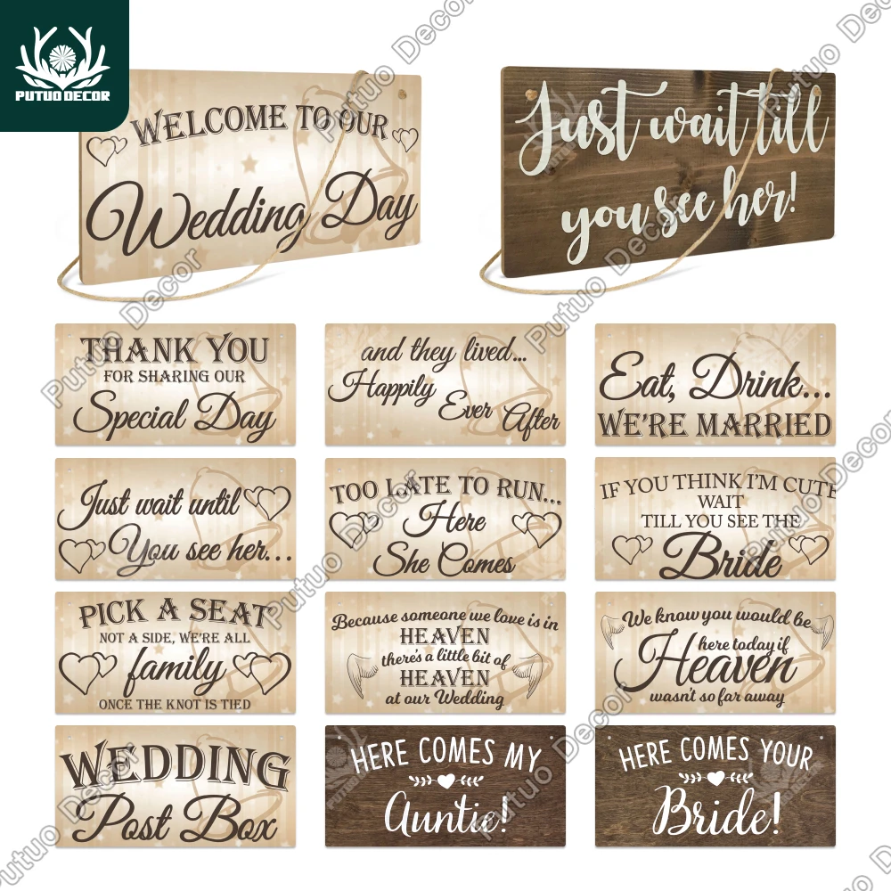 Putuo Decor Wedding Signs Wooden Hanging Signs Friendship Wooden Pendant Plaque Wood for Living Room Decoration Wedding Decor wooden sign
