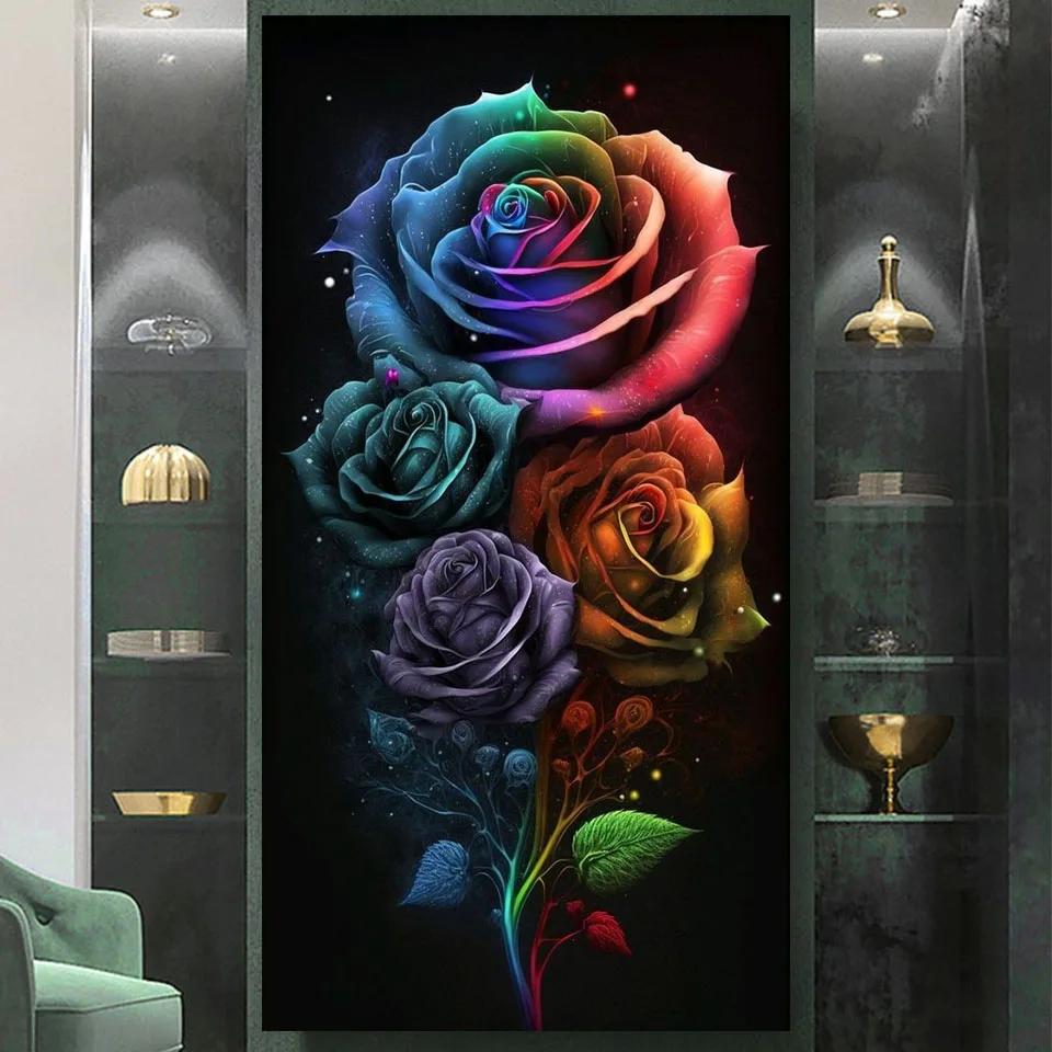 Large Fantasy Lily Diamond Painting New Black Rose 5D Diy Diamond Art Embroidery Full Drill Mosaic Kit Home Decor diamond painting,diamond art painting kit,diamond painting set