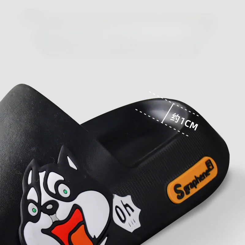 Cute Husky Dog Sticker Thick Sole Women Slippers Bathroom Beach Indoor Sandals Summer Puppy Slides Cool Men Sandalias Shoes