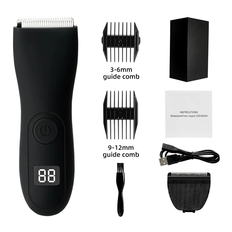 

Professional Electric Groin Hair Trimmer Body Groomer Shaver for Men IPX7 Waterproof Wet/Dry Clippers Male Hygiene Razor Face