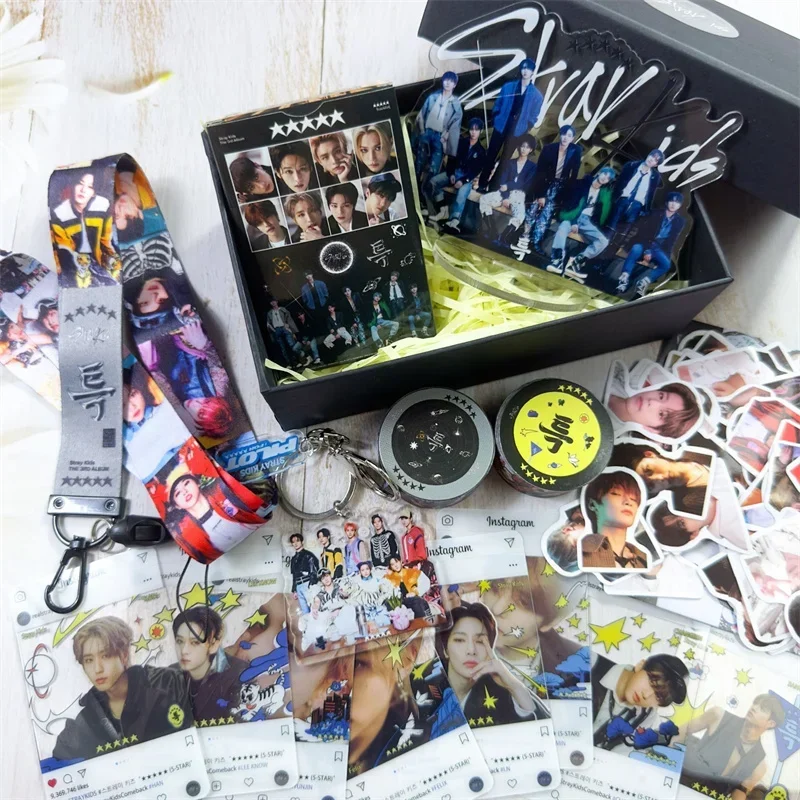 Wholesale Adhesive Stickers Kpop Stray Kids MAXIDENT Gift Box Set StrayKids  Album Pocards Lomo Card Sticker Lanyard Keychains Fans Gifts P230703 From  Mu007, $15.93