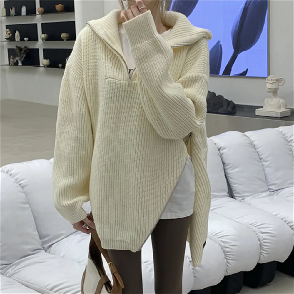 

Alien Kitty Oversize Women Pullovers Sweaters Chic Solid Knitwear Loose New 2023 Casual Spring All Match Streetwear Office Lady