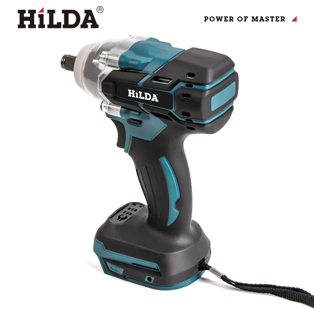 HILDA 18V Rechargeable Electric Impact Wrench 1/2 Socket Wrench for Car Maintenance Impact Cordless High Power without Battery 3