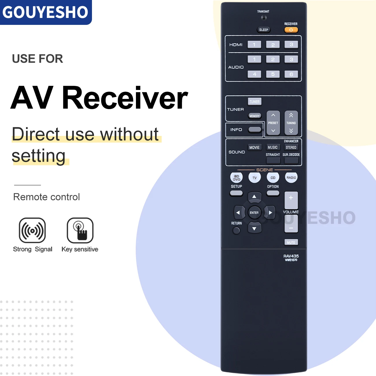 Nuovo Telecomando Sostitutivo Per Ricevitore Yamaha Rav435 Yht-4910U Rav462 Za113500 Rx-V373 Ww510700 Htr-2064 Htr-2064Sz Av A/V