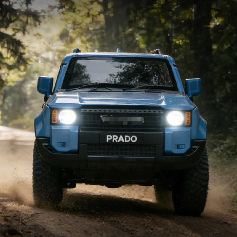 Prado SUV Diecast Model Car with Sound and Light Features - Children's Off-Road Toy Vehicle