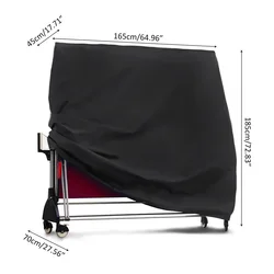 Heavy Duty Waterproof Dust-Proof Ping Pong Table Cover for Indoor/Outdoor Protection and Storage (65x70x185cm)