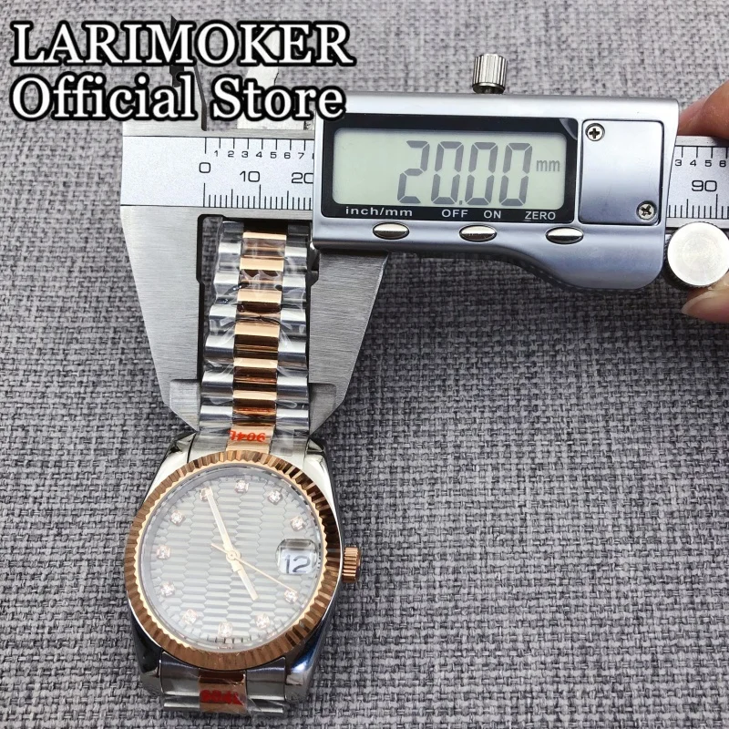 LARIMOKER 36 mm/39 mm Saphirglas Edelstahl zweifarbiges Roségold-Uhrengehäuse Herren NH35 automatische mechanische Taucheruhren – Detail 13