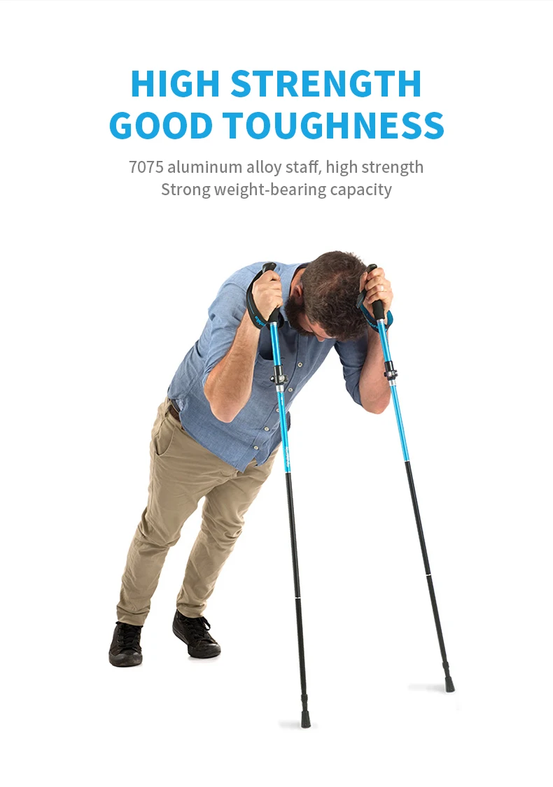 Description Picture 6 of itemNaturehike Trekking Poles Ultralight Folding 1Pcs Walking Cane Portable Aluminum Hiking Telescopic Stick Camping Walking Stick