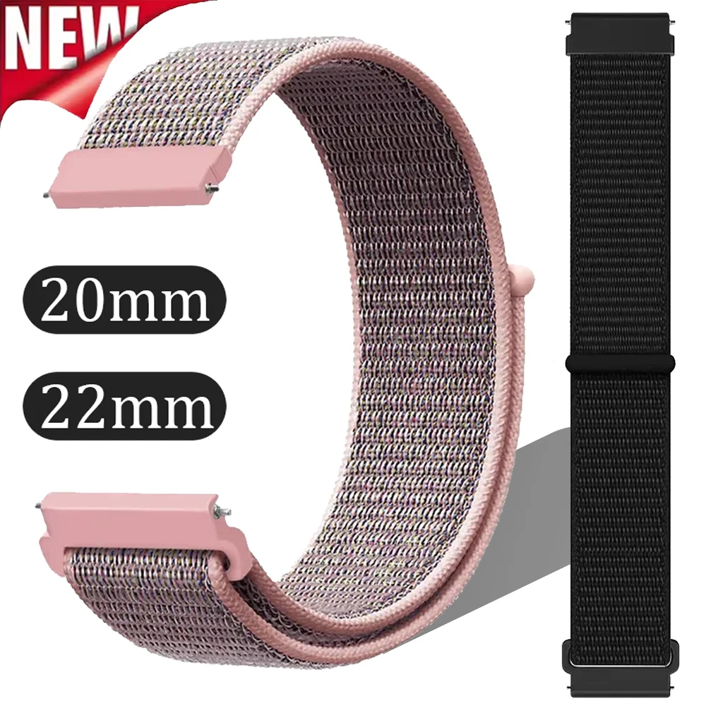 Nylon Loop Strap - Comfortable Sport Bracelet Replacement Band, 20/22mm