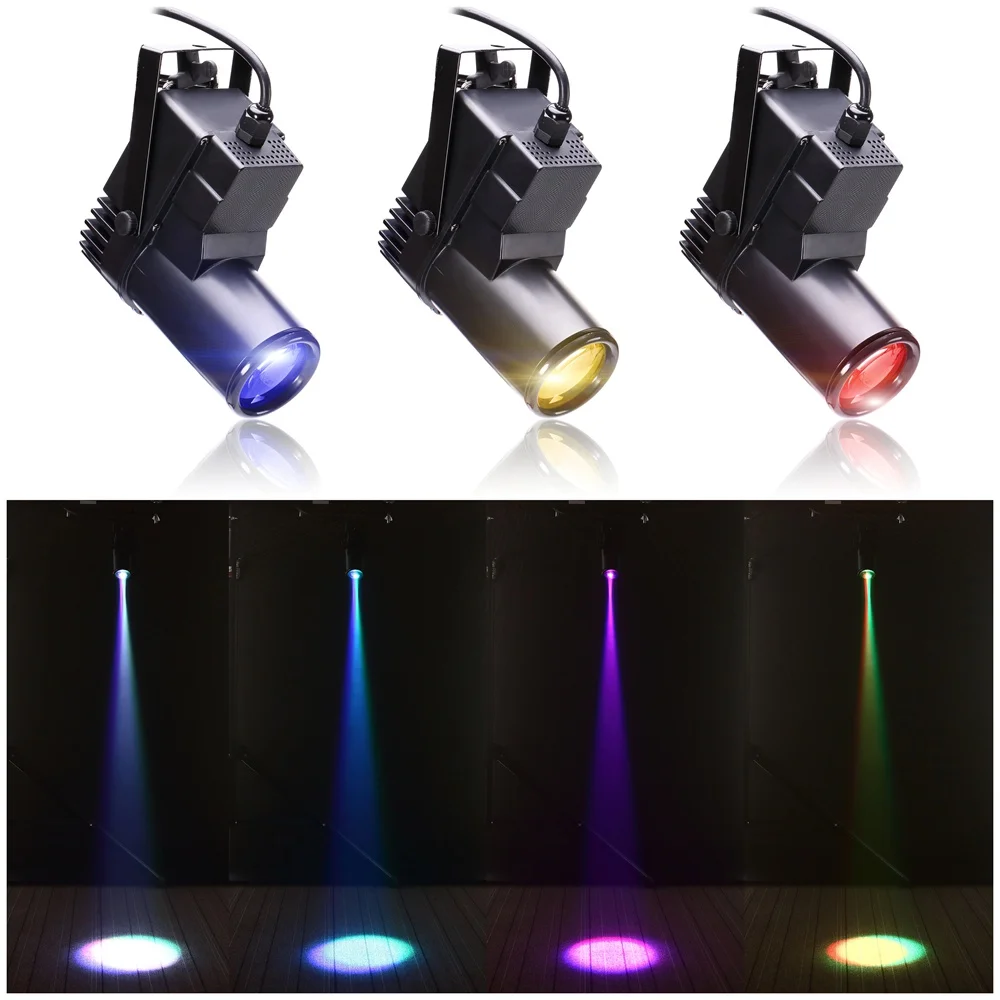 10W Led Stage Effect Spotlight Dmx512 Pin Light Rgbw Theatre Beam Sound Active Control Stage Pinspot Light Professionale