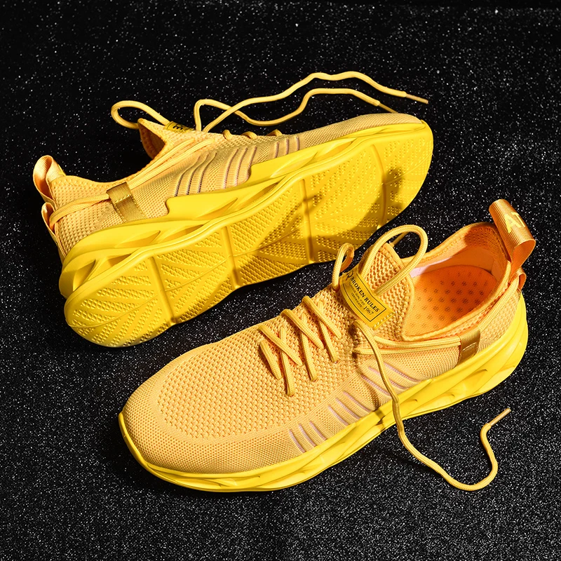 

Couple Sneakers Hot New Fashion Yellow Sneakers Comfortable Outdoor Mens Shoes Women Shoes Size 11 Support Dropshipping
