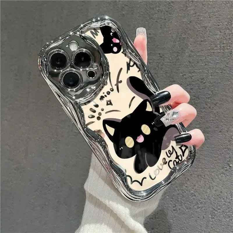 Probe Black Cat Phone Case For Samsung Galaxy S26 S25 S25PLUS S24FE S25ULTRA S24Ultra S20FE S21 S24 Plus Soft Silicone Cover — view 4