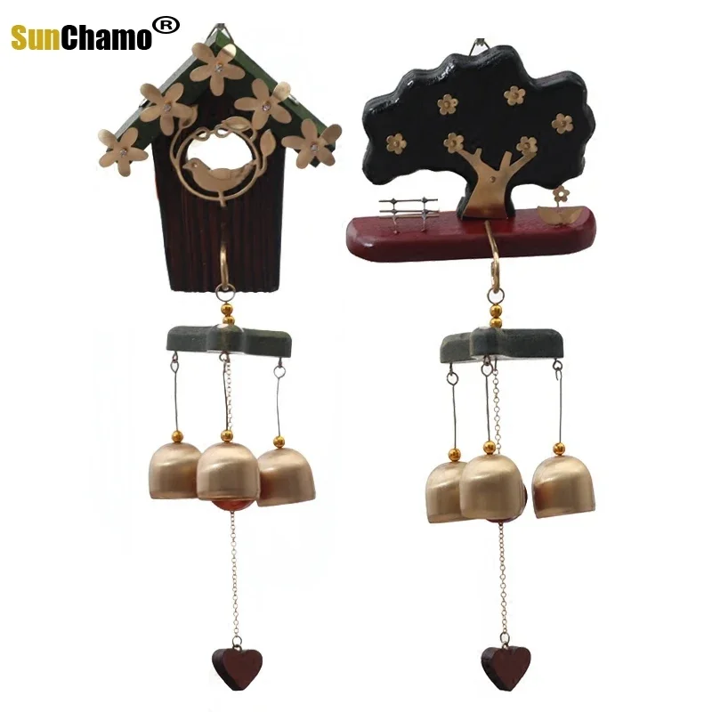 

Горячий Магазин открывающийся колокольчик Чистая медь висячая дверь Противоугонный колокольчик подвесной Декор на дверь Европейский стиль идиллический креативный