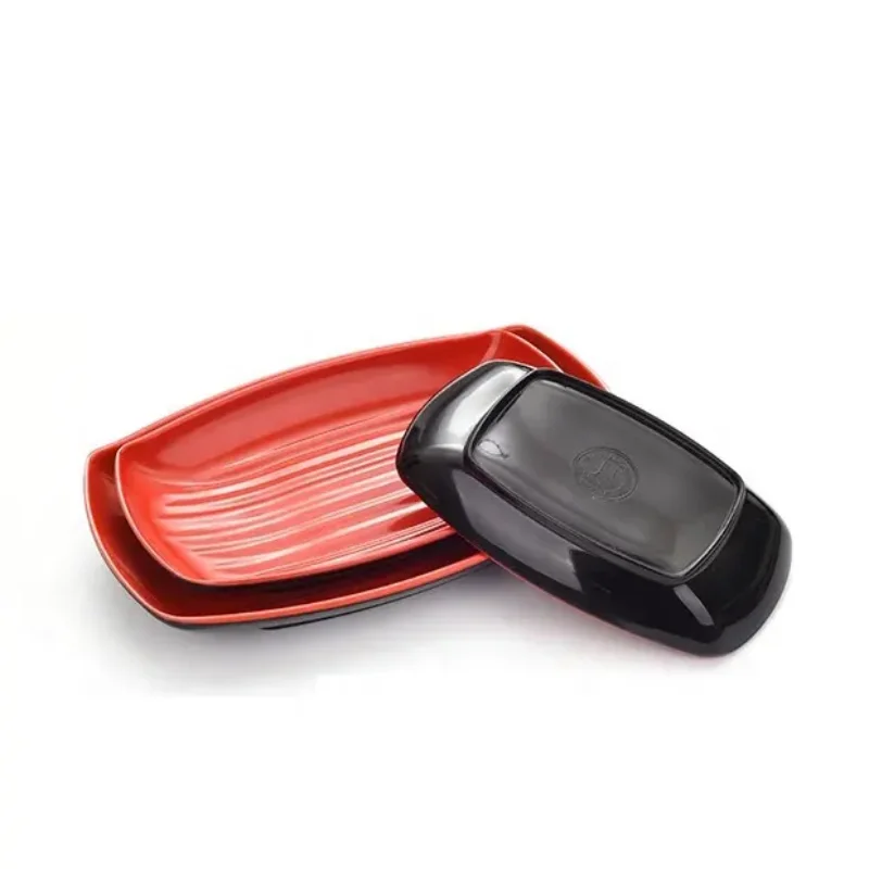Melamine Red Dinner Plate Fast Food Square Dishes School Rice Meal Serving Trays Cheap Hotel Table Decoration and Accessories